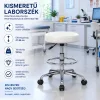 1031 ZON Kisméretű laborszék krómozott fémvázzal, fehér műbőr ülőfelülettel