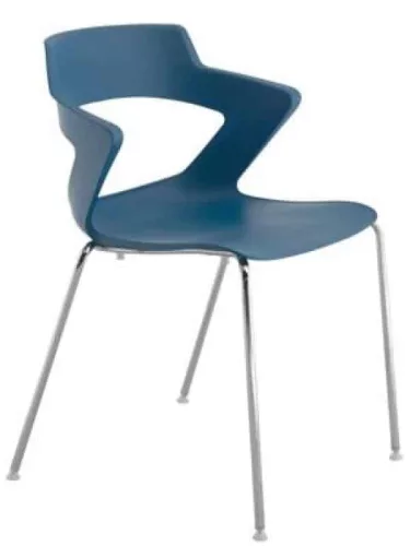 Aoki 4L ügyfélszék krómozott fémvázzal és műanyag palásttal, négylábú kivitelben