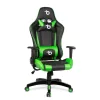 Gamer 1 forgószék derékpárnával, fejpárnával, zöld-fekete színben