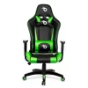 Gamer 1 forgószék derékpárnával, fejpárnával, zöld-fekete színben
