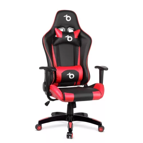 Gamer 1 forgószék derékpárnával, fejpárnával, piros-fekete színben