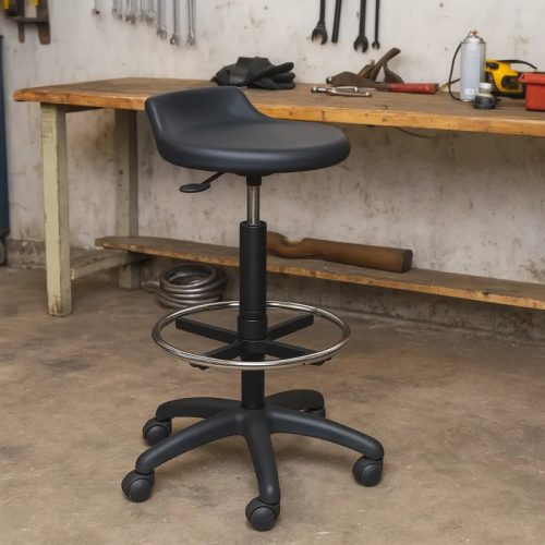 Mini Work Ring támla nélküli álláskönnyítő ipariszék ülésmagasítással, PU ülőlappal