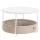 Dohányzóasztal 75x75x45 cm, MDF, fehér, AFK-E1144 WT
