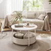 Dohányzóasztal 75x75x45 cm, MDF, fehér, AFK-E1144 WT