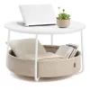 Dohányzóasztal 75x75x45 cm, MDF, fehér, AFK-E1144 WT