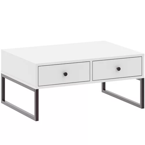 Modern Dohányzóasztal Fehér Színben. LINEA 77x60x36 cm.