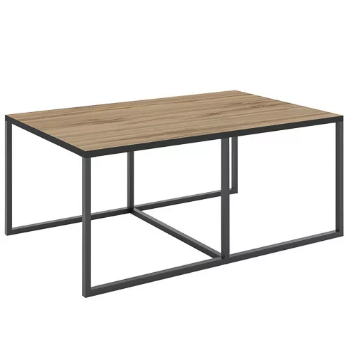 BARBOSSA Dohányzóasztal Tölgy/Fekete Színben 102 cm 2