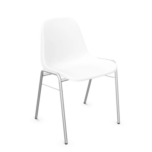 Beta alumínium színű fémvázas szék fehér műanyag palásttal