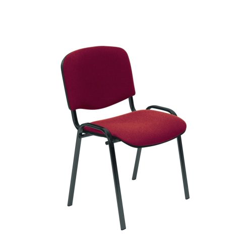 ISO 4L fekete fémvázas vendégszék C.29 bordó kárpitozással