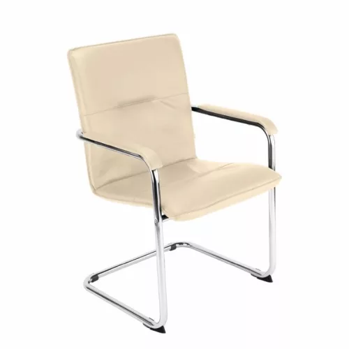 Rumba fémvázas tárgyalószék bézs textilbőrrel