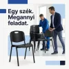 ISO Plastic fekete fémvázas vendégszék fekete műanyag palásttal
