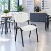 ISO Plastic fekete fémvázas vendégszék világosszürke műanyag palásttal